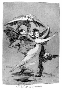 Unaware Prints: You will not escape, 1799. Artist: Francisco Goya
