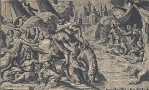 Niccolo Prints: The escape of Cloelia, 1540-50. 1540-50. Creator: Niccolo Vicentino