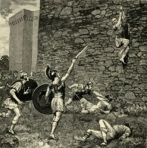Escape of Marius the Younger at Praeneste, 1890. Creator: Unknown Escape of Marius the Younger at Praeneste, 1890. Creator: Unknown