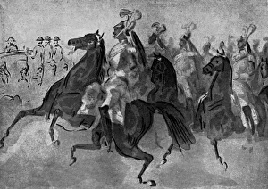 Paul George Prints: The Escort of Cuirassiers, 19th century, (1930). Artist: Constantin Guys