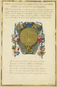 Detached Leaf Prints: Escutcheon with a Medal; Nine Emblems for Louis XIV