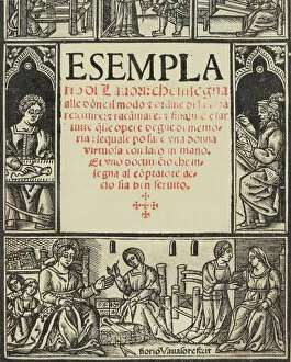 Textile Industry Gallery: Esemplario di Lauori... title page (recto), August 1, 1532