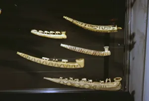 Alaska Collection: Eskimo Carving, Ivory Tobacco Pipes, Alaska and Canada, 19th Century