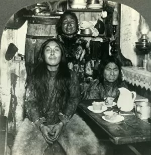 Tour Of The World Collection: An Eskimo Family at Fort Magnesia, Cape Sabine, Ellsmere Land, c1930s. Creator: Unknown