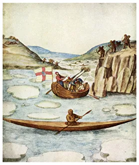 Inuit Prints: Eskimo kayak, 1590 (1956)