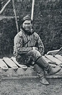 Inuit Prints: An Eskimo resting on his sledge, 1912. Artist: Pierre Petit