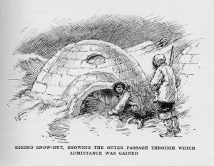 Inuit Prints: Eskimo Snow-Hut, Showing the Outer Passage Through Which Admittance was Gained