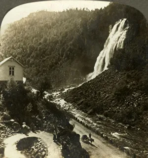 Underwood Travel Library Gallery: Espelandfos, one of the loveliest waterfalls in all Scandinavia, Norway, c1905