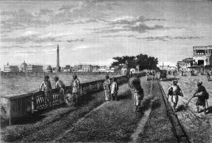 Balustrade Collection: The Esplanade, Calcutta, c1891. Creator: James Grant