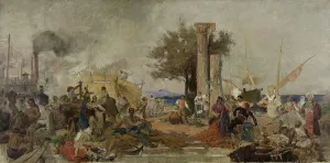 Esquisse pour la Bourse du Commerce de Paris : L'activité commerciale en Europe, c.1889. Creator: Marie-Félix-Hippolyte Lucas