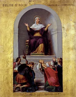 Esquisse pour la chapelle de la Compassion de l'église Saint-Roch : La Vierge... before 1870. Creator: Sebastien-Melchior Cornu. Esquisse pour la chapelle de la Compassion de l'église Saint-Roch : La Vierge... before 1870