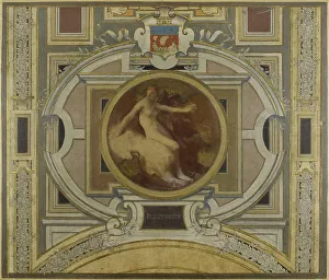 Galland Pierre Victor Prints: Esquisse pour la galerie des métiers de l'Hôtel de Ville : Electricité