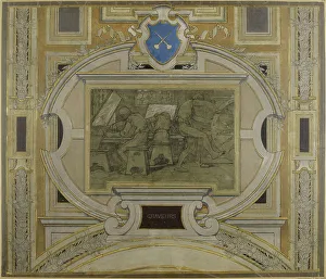 Oil Paint Prints: Esquisse pour la galerie des Métiers de l'Hôtel de Ville : Graveurs