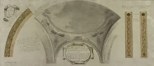 Cupola Prints: Esquisse pour la galerie Lobau de l'Hôtel de Ville de Paris : Projet ornemental de coupole