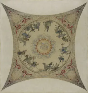 Hector Espouy Prints: Esquisse pour la galerie Lobau de l'Hôtel de Ville de Paris : Scènes médiévales