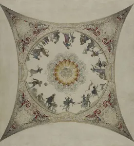 Hector Espouy Prints: Esquisse pour la galerie Lobau de l'Hôtel de Ville de Paris : Scènes médiévales