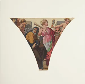 Lehmann Henri Prints: Esquisse pour la grande galerie des Fêtes de l'ancien Hôtel de Ville de Paris : Tragédie