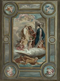 Oil Paint Prints: Esquisse pour la mairie de Clichy : Allégorie du mariage (plafond de la salle des)