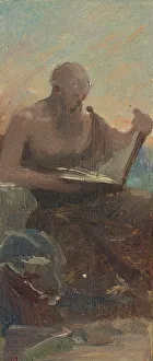 Oil Paint Prints: Esquisse pour la mairie de Courbevoie : Les âges de la vie