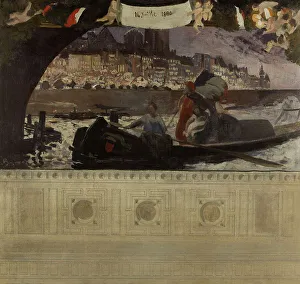 Besnard Albert Prints: Esquisse pour la mairie du 4ème : le 14 juillet 1880, 1884. Creator: Paul Albert Besnard