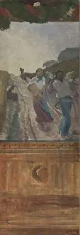 Besnard Albert Prints: Esquisse pour la mairie du 4ème : Le retour des champs