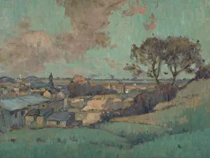 Esquisse pour la mairie de Noisy-le-Sec : Vue de Noisy-le-Sec, c.1907. Creator: Jean Constant Pape