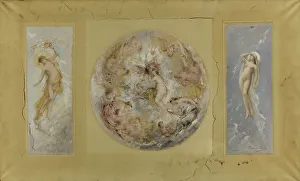 Oil Paint Prints: Esquisse pour la mairie de Pantin : Amour et Psyché - Le jour et la nuit