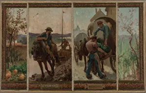 Esquisse pour la mairie de Saint-Maur-des-Fossés : Halage - Maraîchage, 1883. Creator: Paul Albert Baudouin
