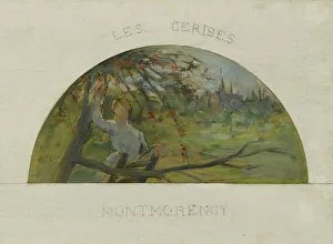 Paul Delance Prints: Esquisse pour la salle à manger de l'Hôtel de Ville de Paris : Montreuil : les pêches