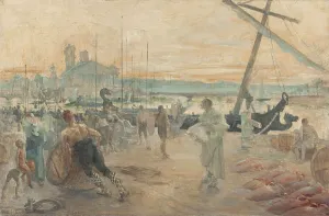 Paul Delance Prints: Esquisse pour la salle d'audience du tribunal de commerce de Paris : Les Nautes parisiens
