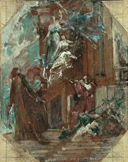 Oil Paint Prints: Esquisse pour la salle des Audiences de la Cour de Cassation de Paris : Glorification de