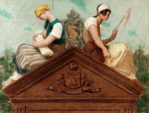 Boulanger Gustave Clarence Rodolphe Prints: Esquisse pour la salle des mariages de la mairie du 13ème arrondissement : Vertus civiques