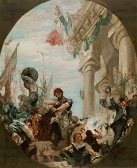 Oil Paint Prints: Esquisse pour la salle des mariages de la mairie du 19ème arrondissement : Les activités