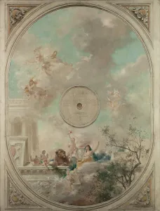 Chartran Theobald Prints: Esquisse pour la salle des mariages de la mairie de Montrouge : La Loi et le Mariage (Plafond)