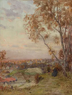 Esquisse pour la salle des mariages de la mairie de Villemomble : Paysage : les hauteurs... 1902. Creator: Eugène d'Argence