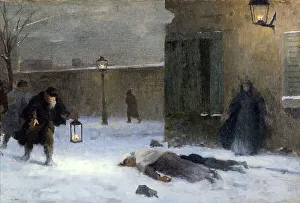 Esquisse pour le cabinet du préfet à l'Hôtel de Ville : La recherche des blessés durant... 1889. Creator: Paul Albert Baudouin