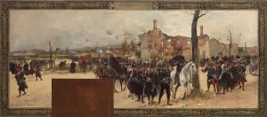 Esquisse pour le cabinet du Préfet de l'Hôtel de Ville de Paris : La défense extérieure, 1889. Creators: René Joseph Gilbert, Henri-Louis Dupray