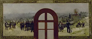 Henri Louis Dupray Prints: Esquisse pour le cabinet du préfet de l'Hôtel de Ville de Paris : Le départ du ballon