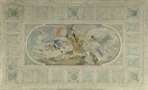 World Prints: Esquisse pour le salon d'entrée de l'Hôtel de Ville : Paris moderne reçoit le monde entier