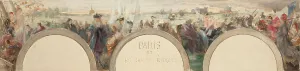 Paul Delance Prints: Esquisse pour le salon d'entrée de l'Hôtel de ville de Paris : Paris et les grandes époques