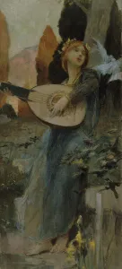 Mandolin Prints: Esquisse pour le salon des Arts de l'Hôtel de Ville de Paris : La Musique