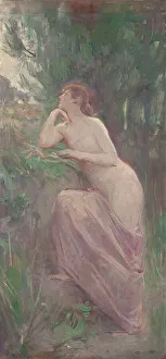 Esquisse pour le salon des Lettres de l'Hôtel de Ville de Paris : La Poésie, between 1890 and 1893. Creator: Raphael Collin
