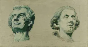 Oil Paint Prints: Esquisse pour le salon des Sciences de l'Hôtel de Ville de Paris : Ampère - Arago