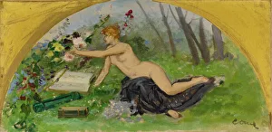 Esquisse pour le salon des Sciences de l'Hôtel de Ville de Paris : La Botanique, c.1889 - 1892. Creator: Ernest-Ange Duez