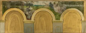 Esquisse pour le salon des Sciences de l'Hôtel de ville de Paris : Le Couronnement... c.1888-1892. Creator: Henry Lerolle