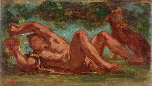 Trellis Prints: Esquisse pour le Salon de la Paix de l'Hôtel de Ville : Bacchus couché sous une treille