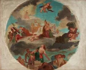 Ferdinand Victor Eugène Delacroix Prints: Esquisse pour le Salon de la Paix de l'Hôtel de Ville de Paris : La paix vient