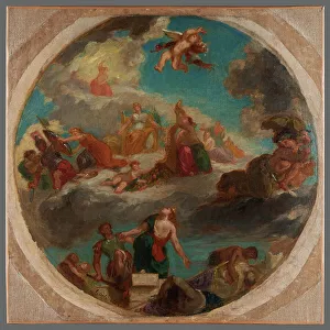 Esquisse pour le Salon de la Paix de l'Hôtel de Ville de Paris : La paix vient... c.1852-1854. Creator: Pierre Andrieu
