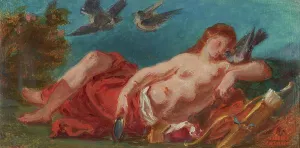 Ferdinand Victor Eugène Delacroix Prints: Esquisse pour le Salon de la Paix de l'Hôtel de Ville : Vénus