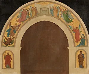Esquisse pour l'église de la Trinité : L'Agneau pascal. Groupe d'anges adorateurs... c.1864. Creator: Armand Felix Marie Jobbe-Duval